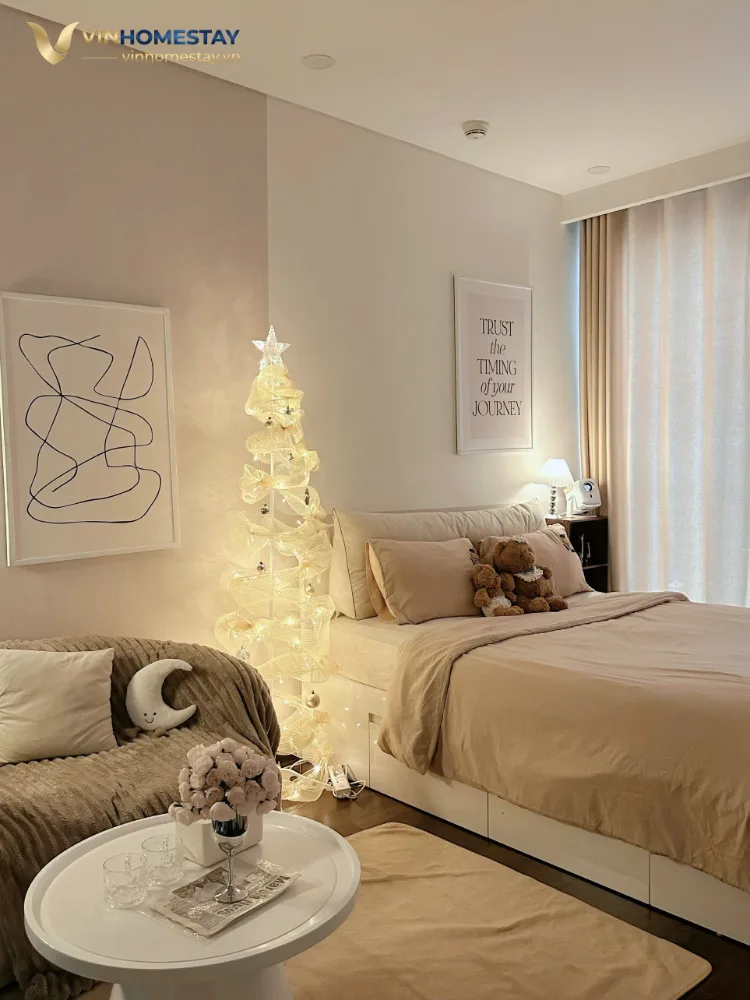 Studio Masteri phong cách Minimalist Cozy — studio 30m² của Vinhomestay